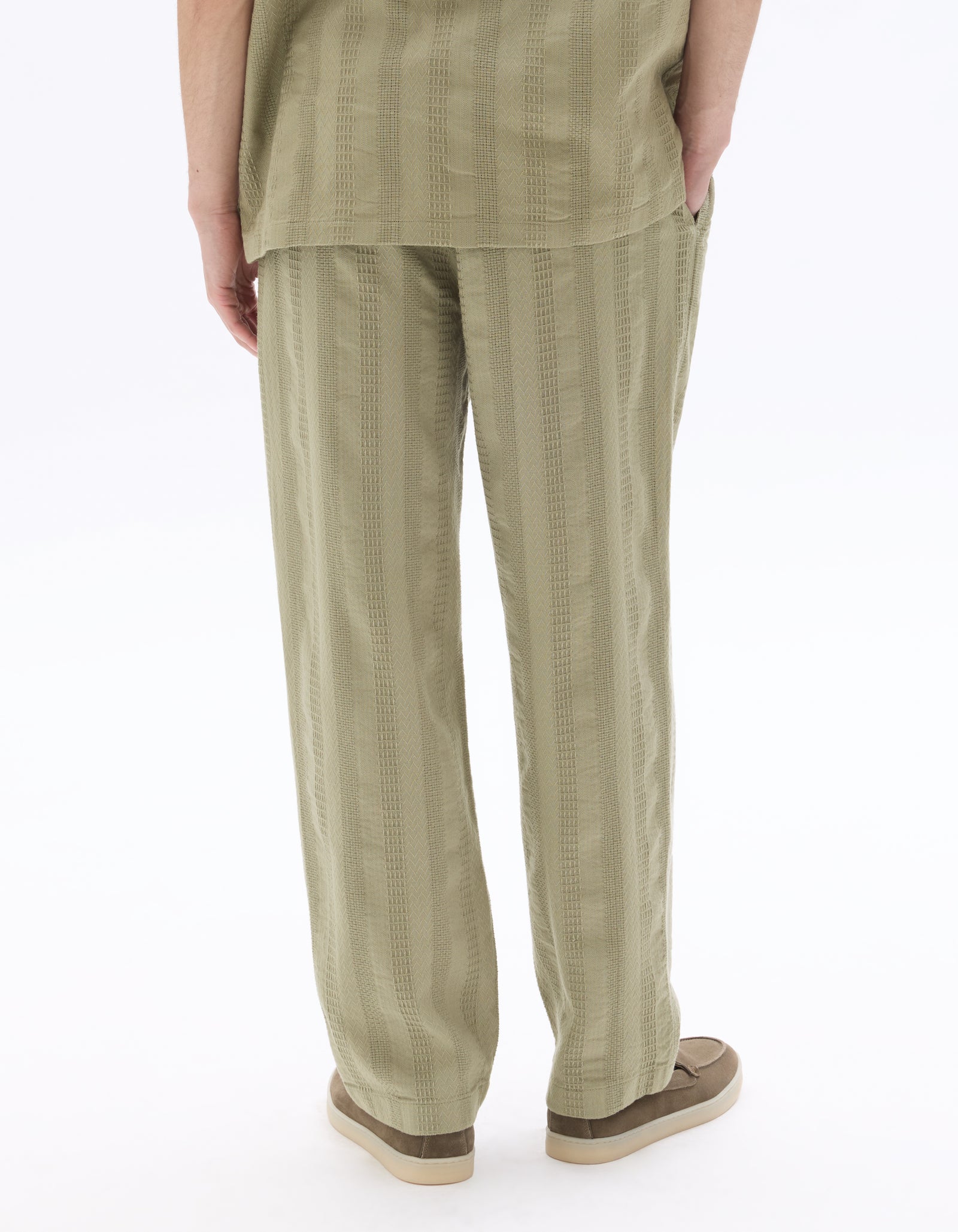 Straight Fit 100% Cotton Solid Casual Trouser - Khaki