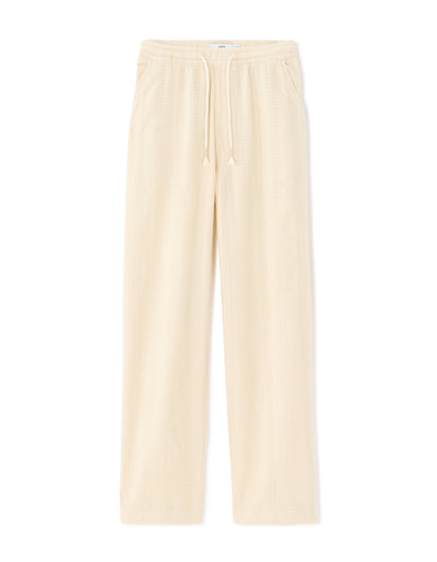 Straight Fit 100% Cotton Solid Casual Trouser - Beige