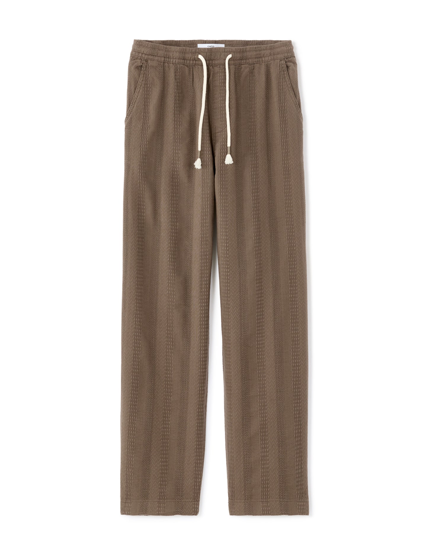 Straight Fit 100% Cotton Solid Casual Trouser - Brown