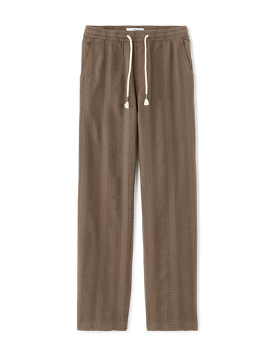 Straight Fit 100% Cotton Solid Casual Trouser - Brown