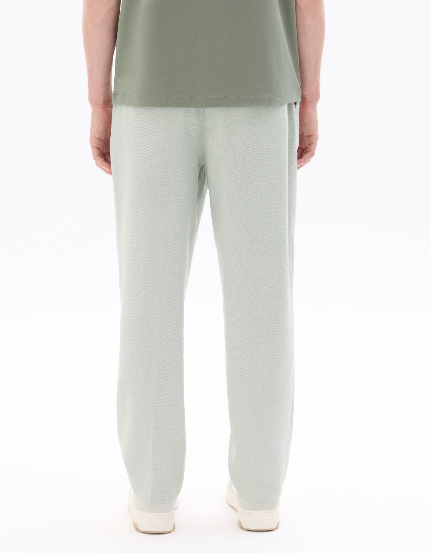 Loose Fit Poly-Cotton Casual Trouser - Green