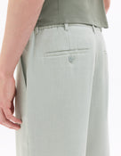 Loose Fit Poly-Cotton Casual Trouser - Green