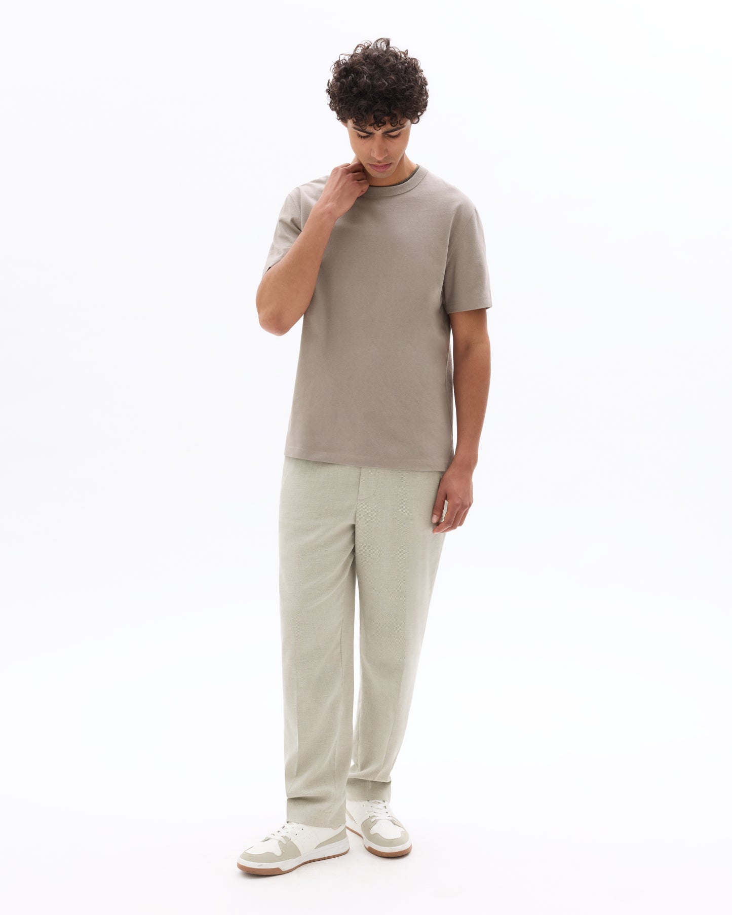 Loose Fit Poly-Cotton Casual Trouser - Grey