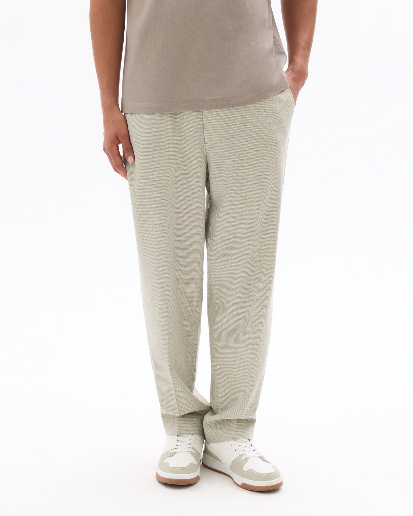 Loose Fit Poly-Cotton Casual Trouser - Grey