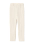 Loose Fit Poly-Cotton Casual Trouser - Off White