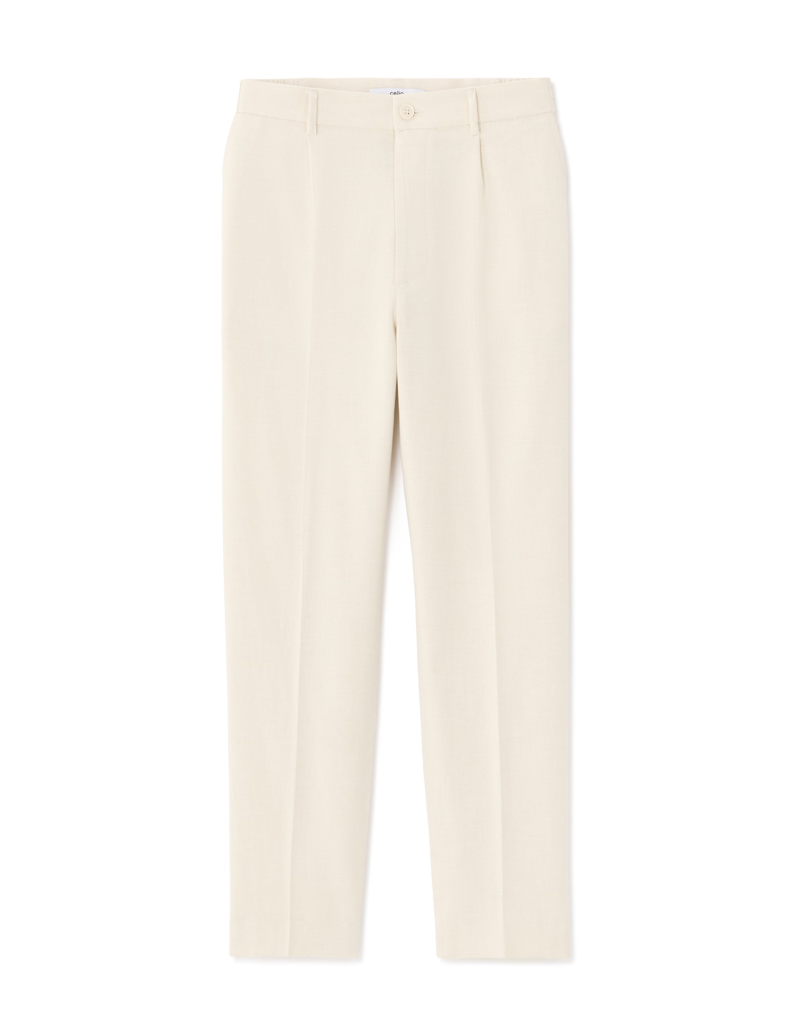Loose Fit Poly-Cotton Casual Trouser - Off White