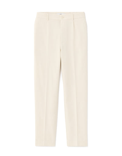 Loose Fit Poly-Cotton Casual Trouser - Off White