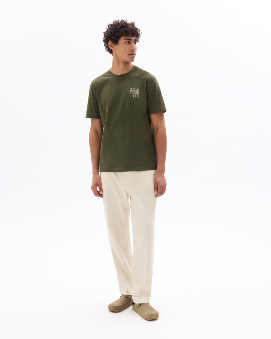 Loose Fit Poly-Cotton Casual Trouser - Off White