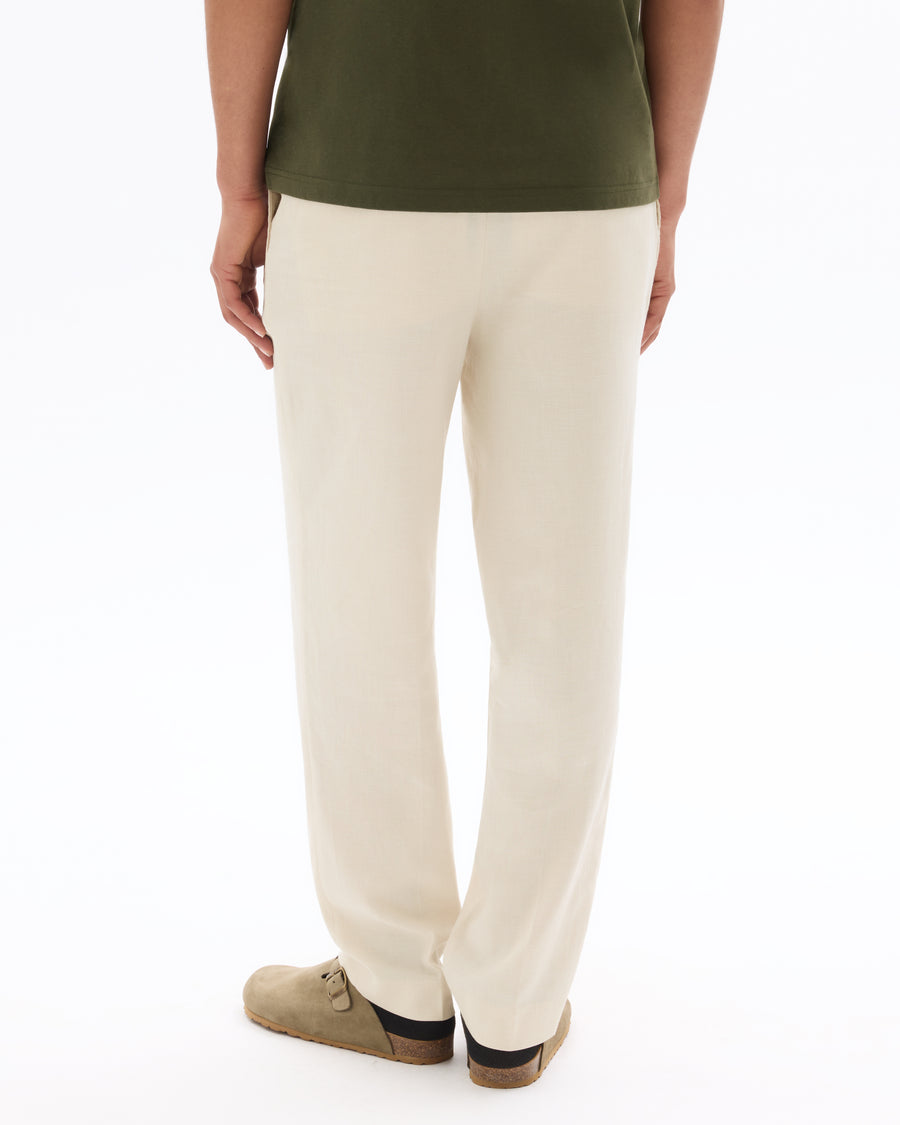 Loose Fit Poly-Cotton Casual Trouser - Off White