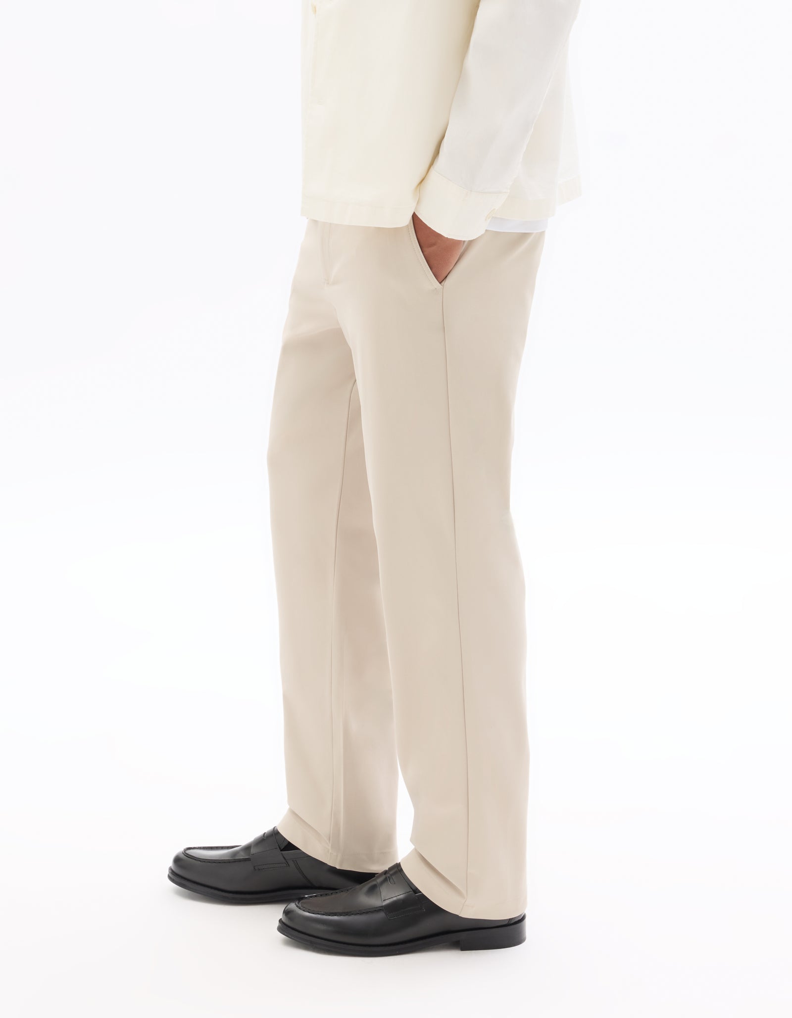 Celio Solid  Poly-Blend Beige Casual Trouser