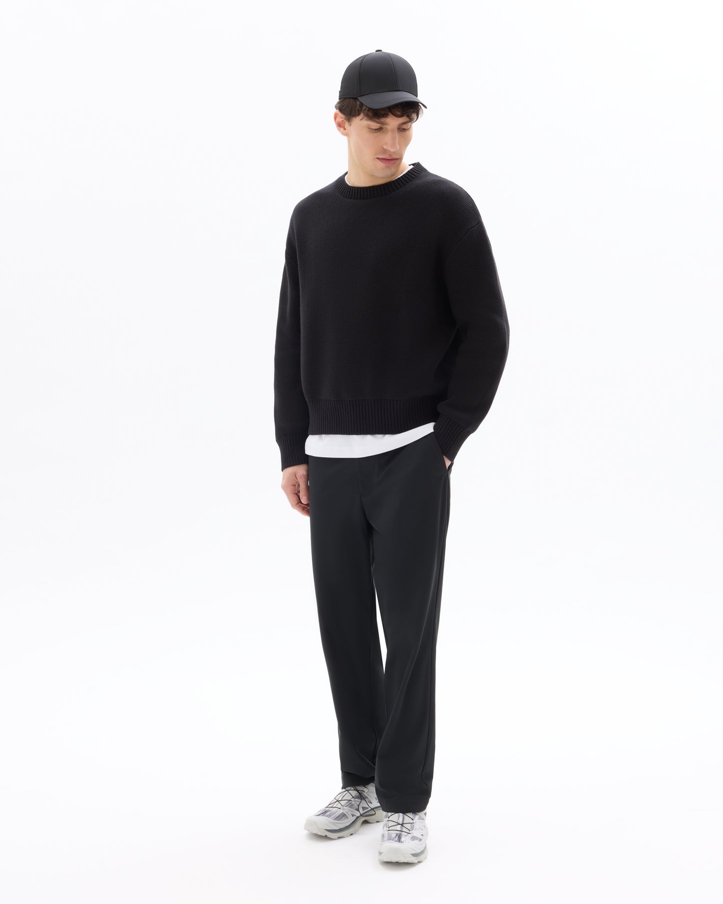 Celio Solid  Poly-Blend Black Casual Trouser