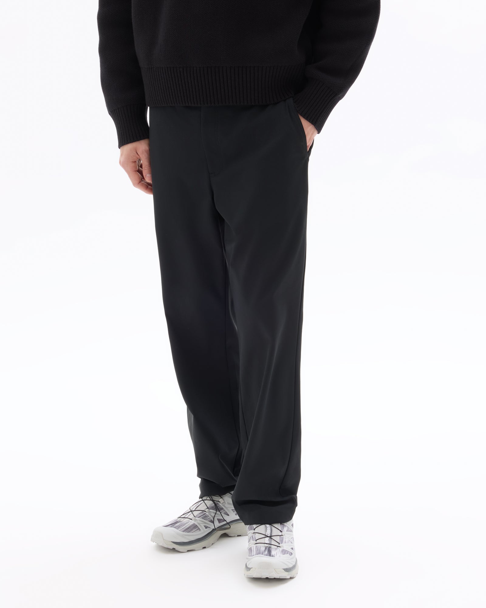 Celio Solid  Poly-Blend Black Casual Trouser