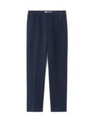 Straight Fit 100% Cotton Solid Casual Trouser - Navy Blue