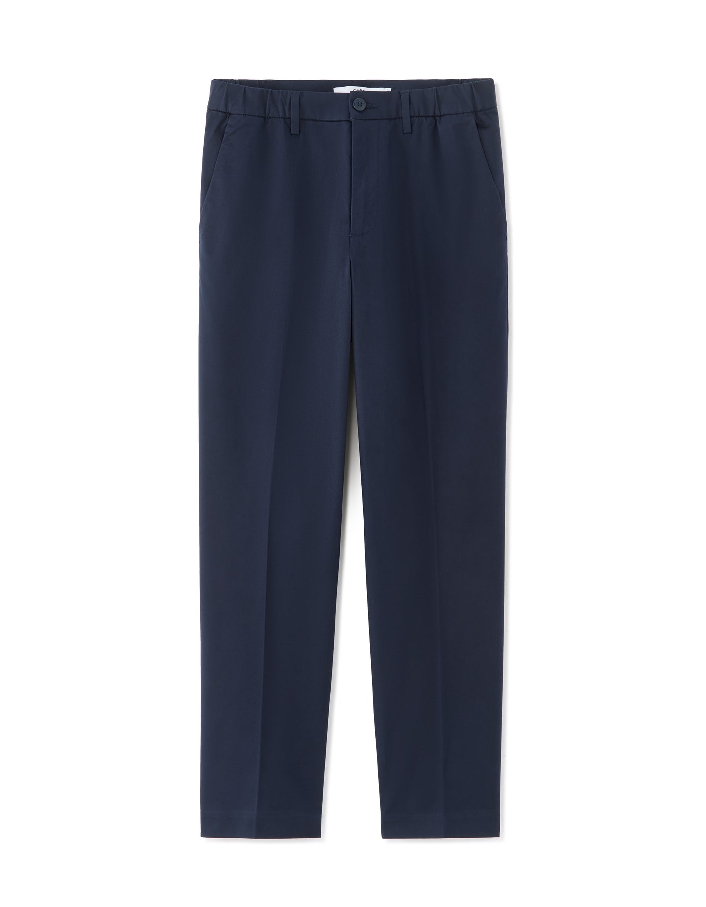 Straight Fit 100% Cotton Solid Casual Trouser - Navy Blue