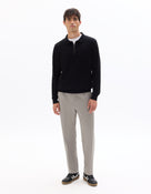 Regular Fit Poly-Cotton Solid Polo Collar Sweaters