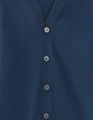 Regular Fit Poly Viscose Knitted V Neck Sweaters - Navy Blue