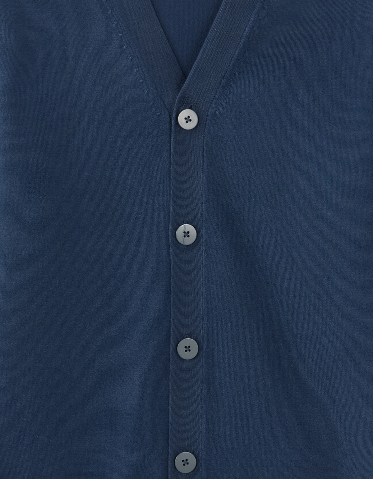 Regular Fit Poly Viscose Knitted V Neck Sweaters - Navy Blue