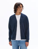 Regular Fit Poly Viscose Knitted V Neck Sweaters - Navy Blue