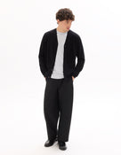 Regular Fit Poly Viscose Knitted V Neck Sweaters - Black