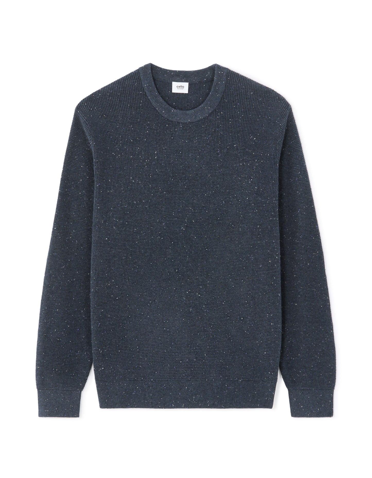 Regular Fit Poly-Cotton Textured Crew Neck Sweaters