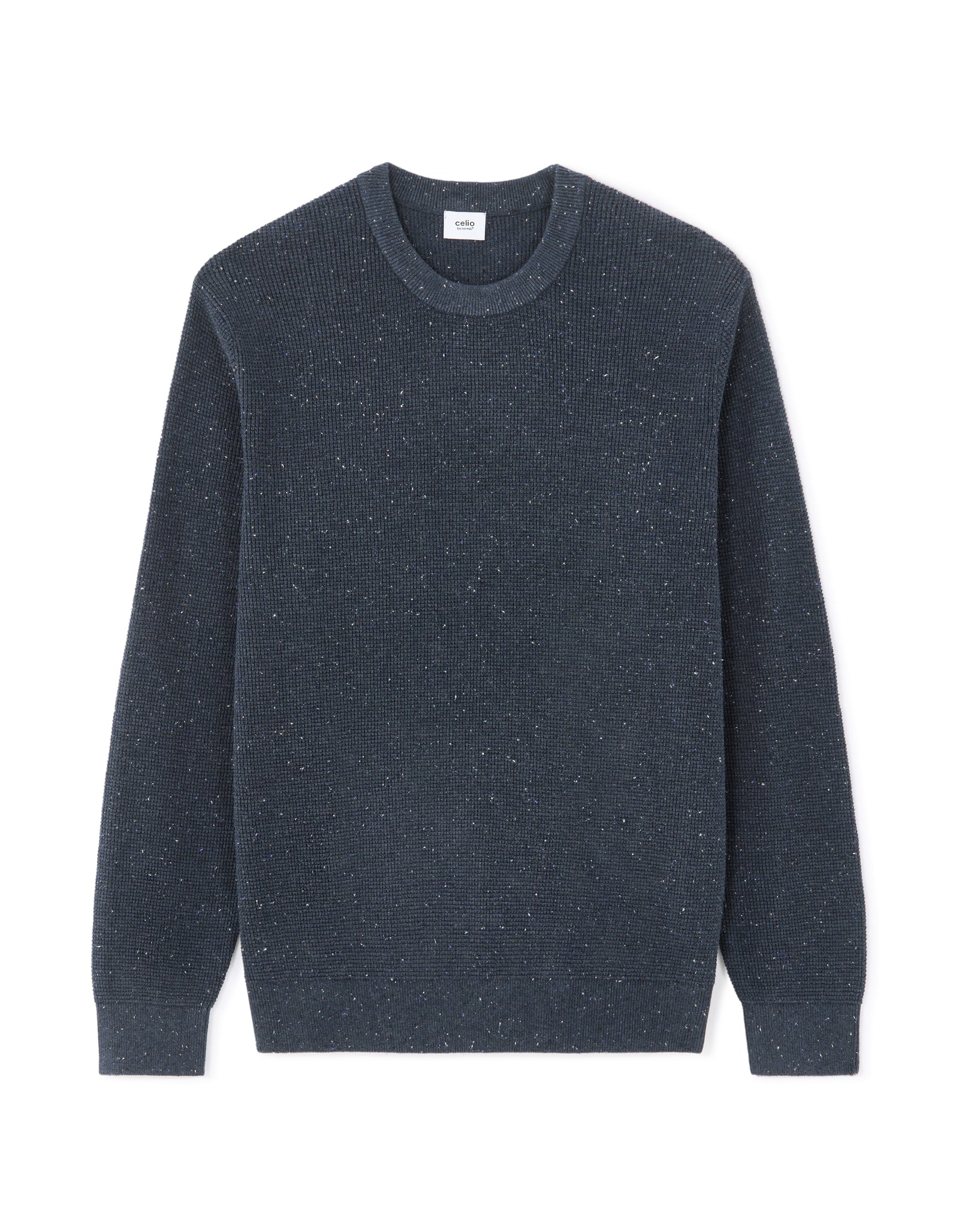 Regular Fit Poly-Cotton Textured Crew Neck Sweaters