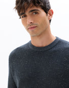 Regular Fit Poly-Cotton Textured Crew Neck Sweaters