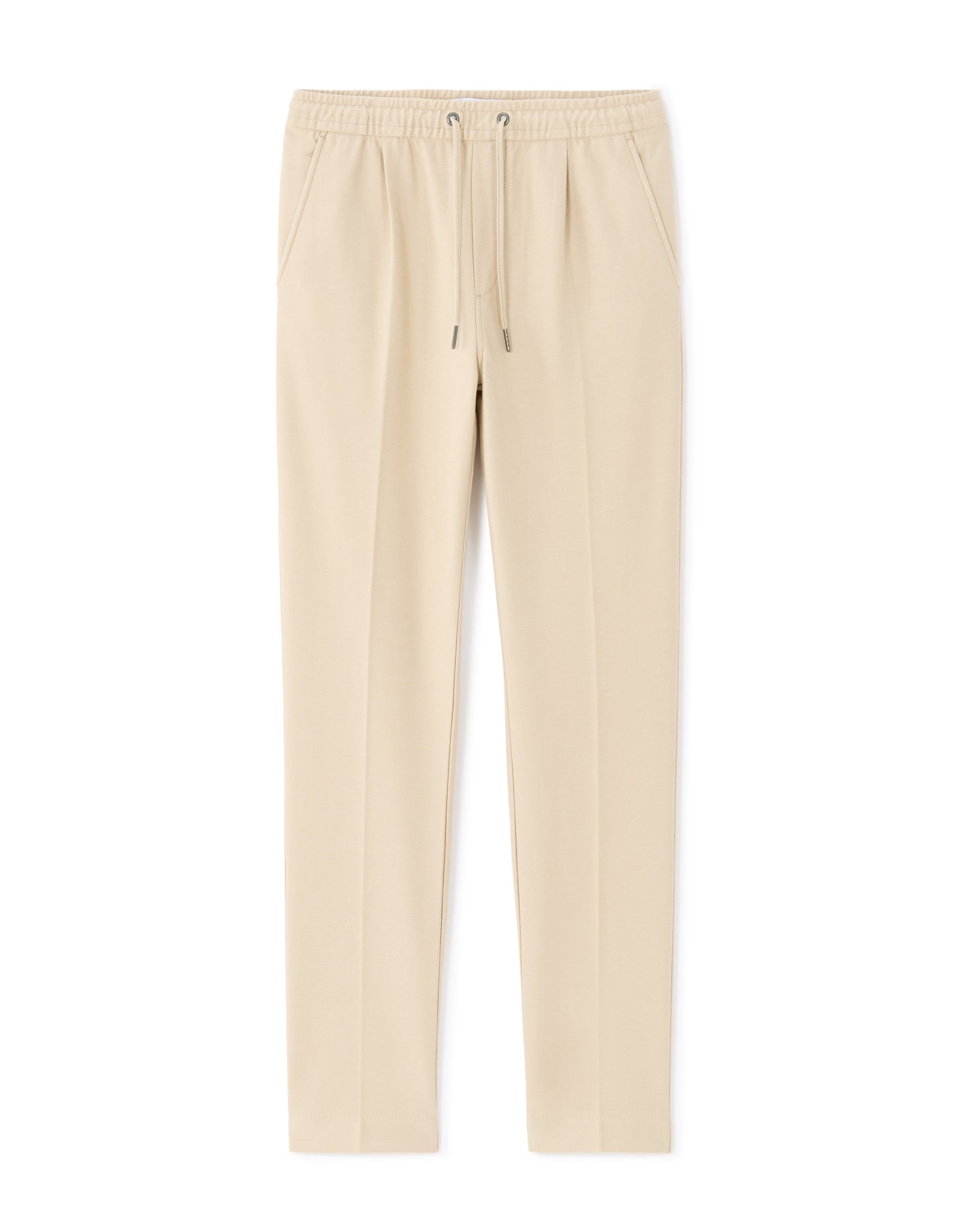 Straight Fit Poly-Cotton Solid Casual Trouser - Beige