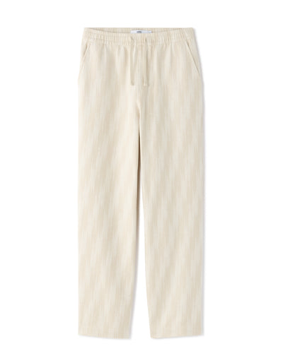 Straight Fit 100% 100% Cotton Printed Casual Trouser - Beige