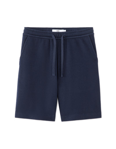 Regular Fit 100% Cotton Shorts - Navy Blue