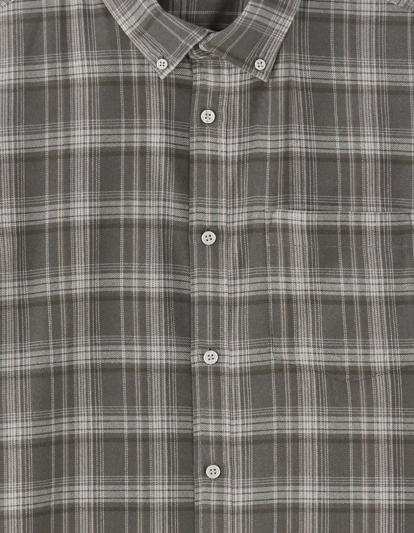 Regular Fit Cotton Blend Checked Spread Collar Shirt - Grey