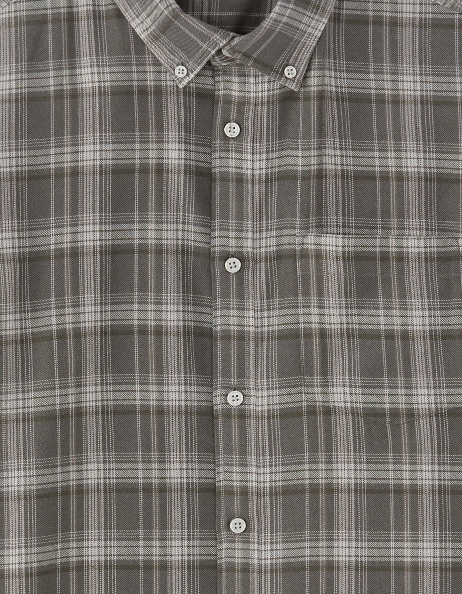 Regular Fit Cotton Blend Checked Spread Collar Shirt - Grey