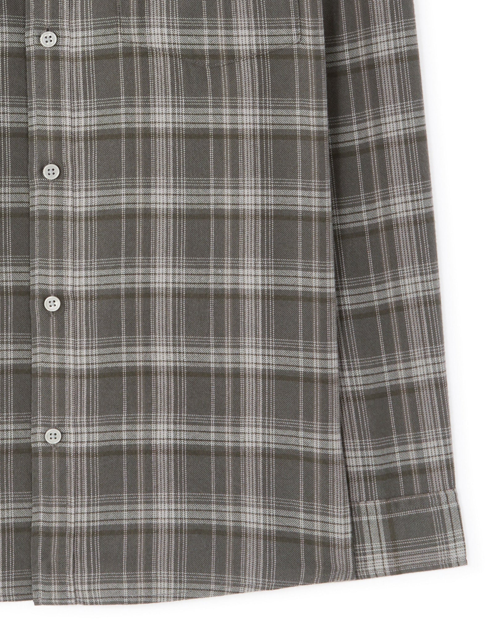 Regular Fit Cotton Blend Checked Spread Collar Shirt - Grey