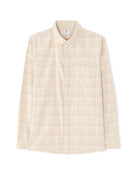 Regular Fit Cotton blend Checked Spread Collar Shirts - Beige