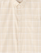 Regular Fit Cotton blend Checked Spread Collar Shirts - Beige