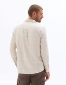 Regular Fit Cotton blend Checked Spread Collar Shirts - Beige