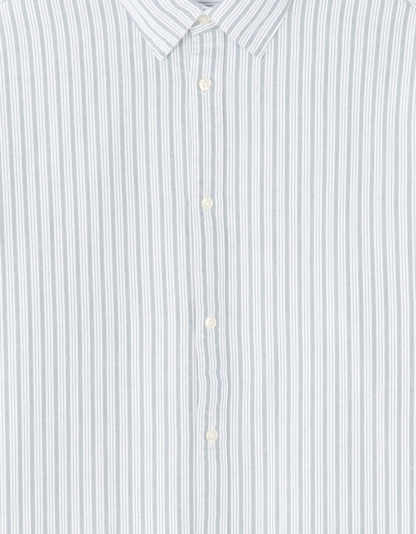 Loose Fit 100% Cotton Spread Collar Shirt - Blue