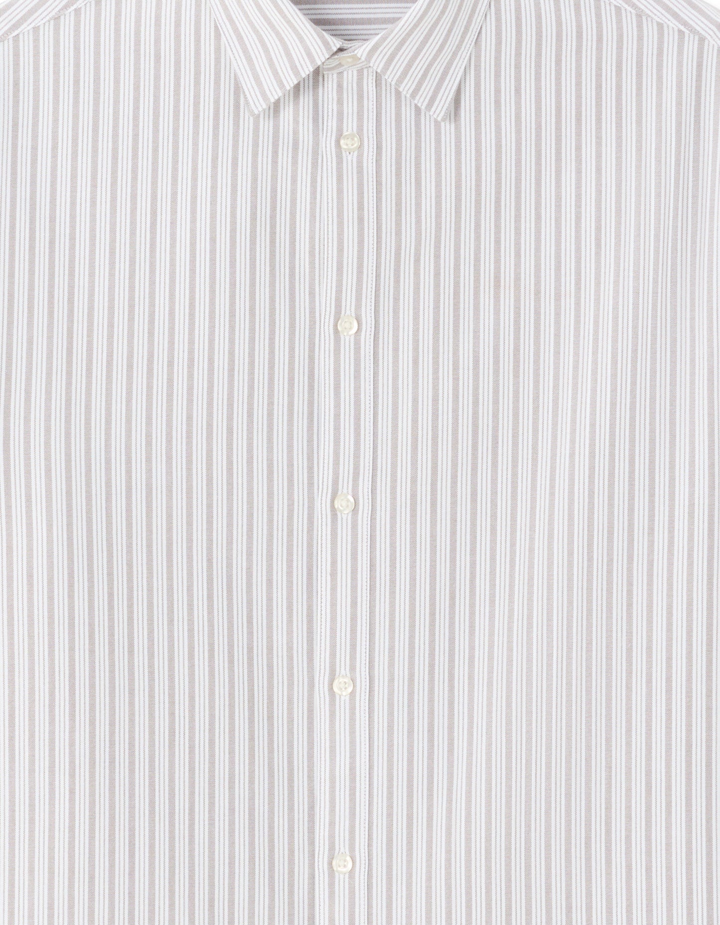 Loose Fit 100% Cotton Spread Collar Shirt - Grey