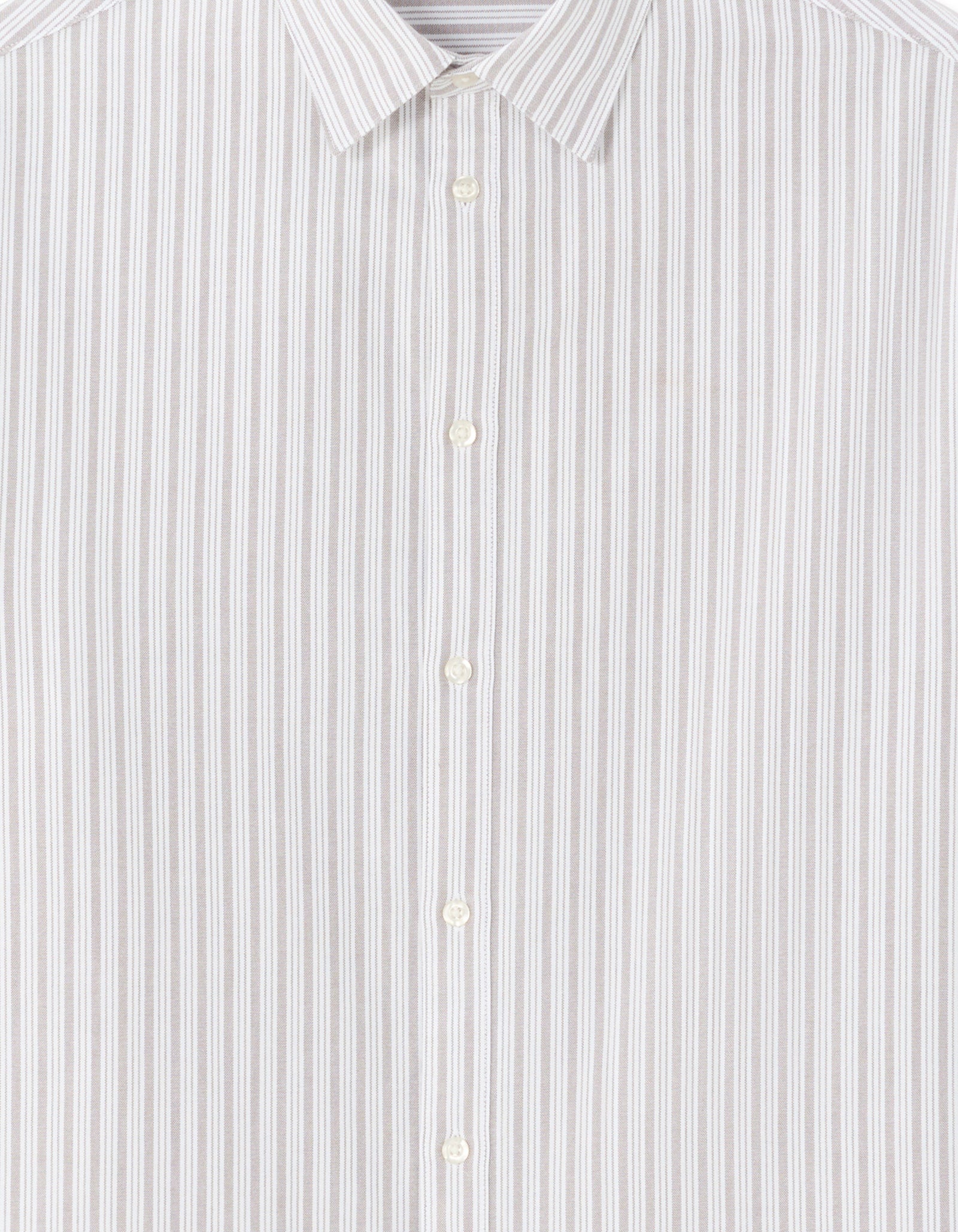 Loose Fit 100% Cotton Spread Collar Shirt - Grey