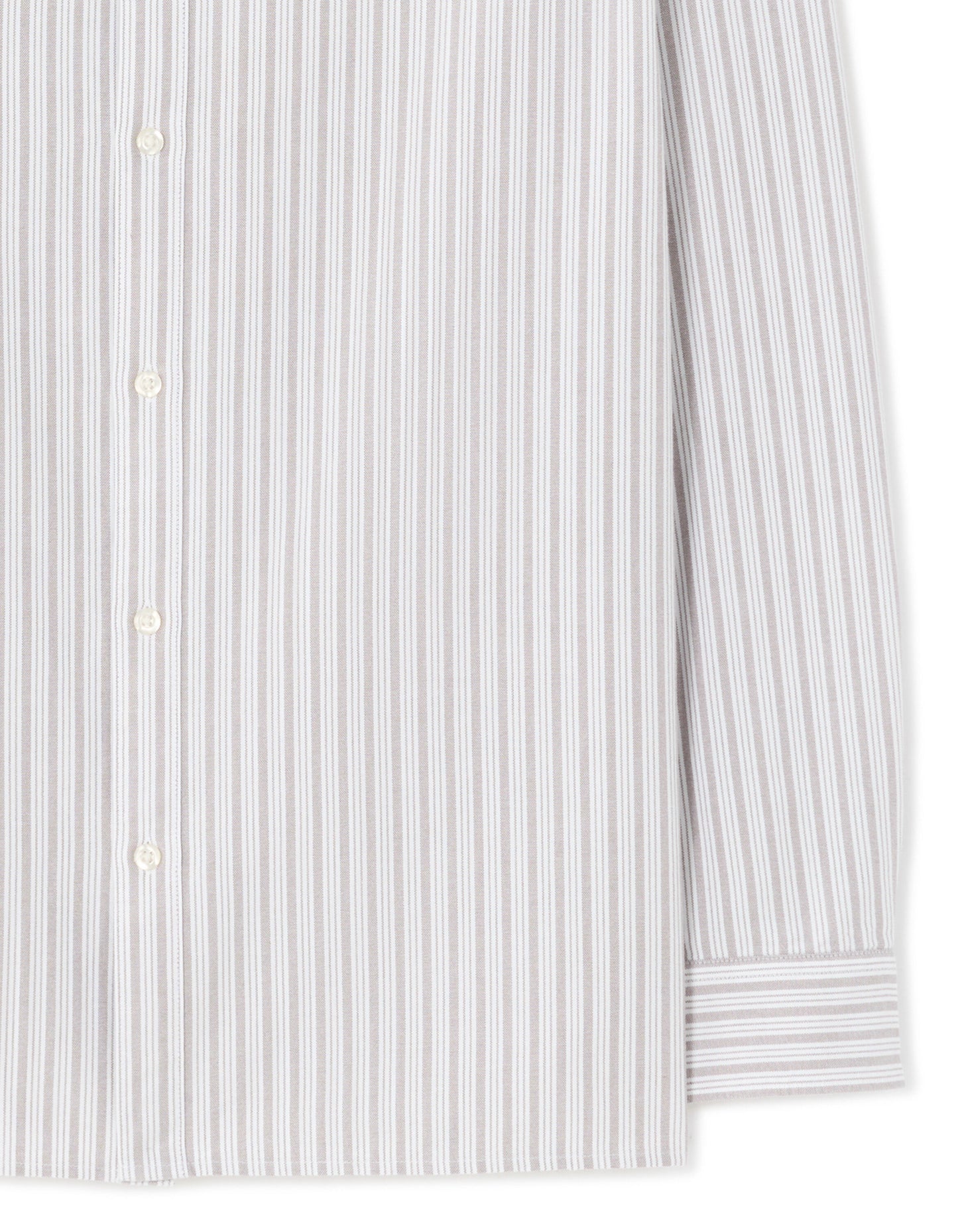 Loose Fit 100% Cotton Spread Collar Shirt - Grey