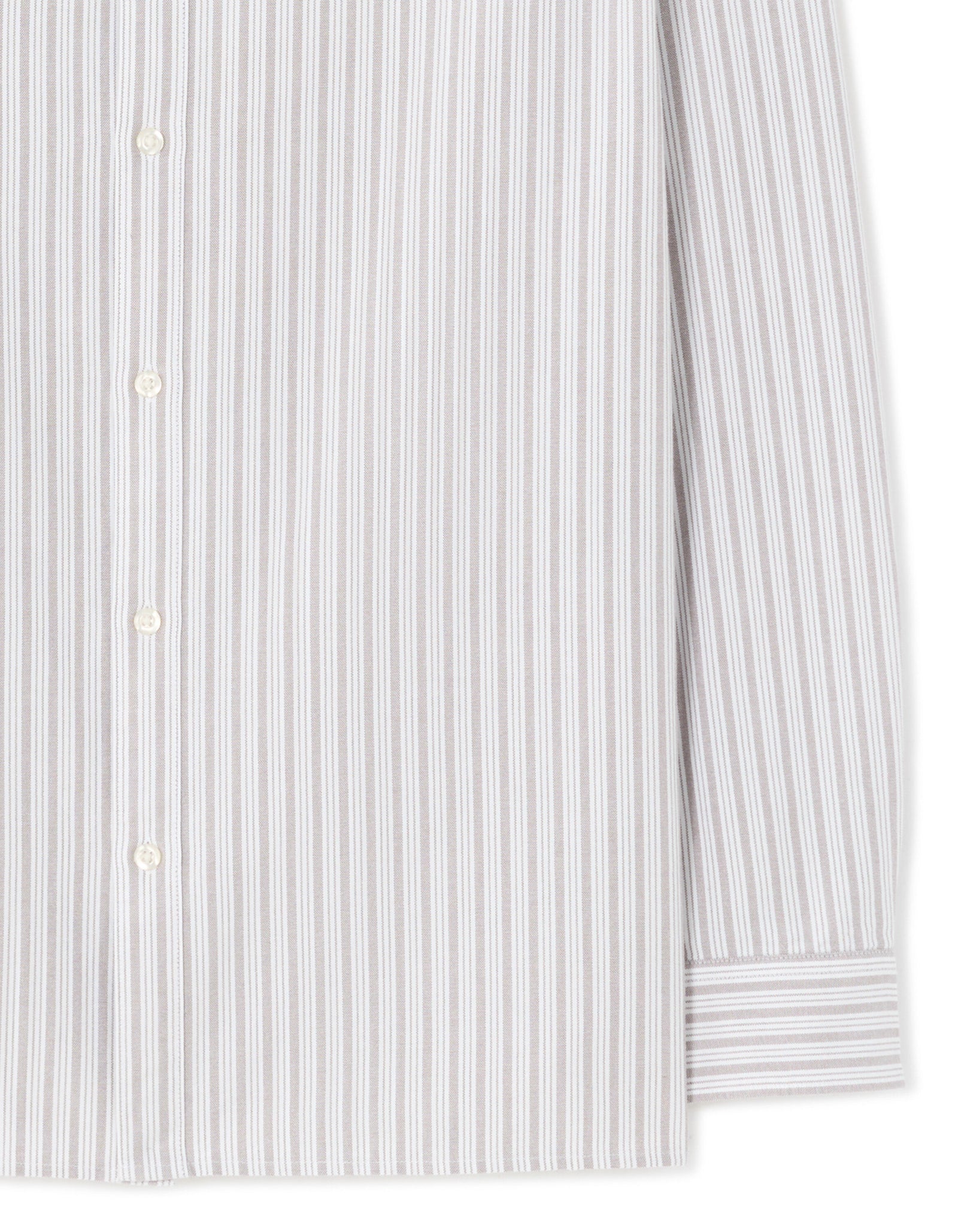 Loose Fit 100% Cotton Spread Collar Shirt - Grey