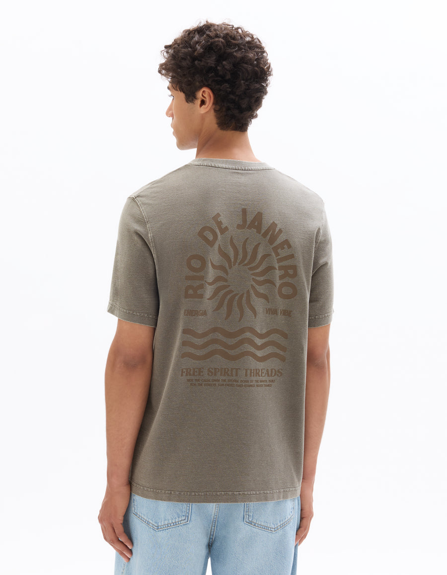 Boxy Fit Poly-Cotton Printed Crew Neck T-Shirts
