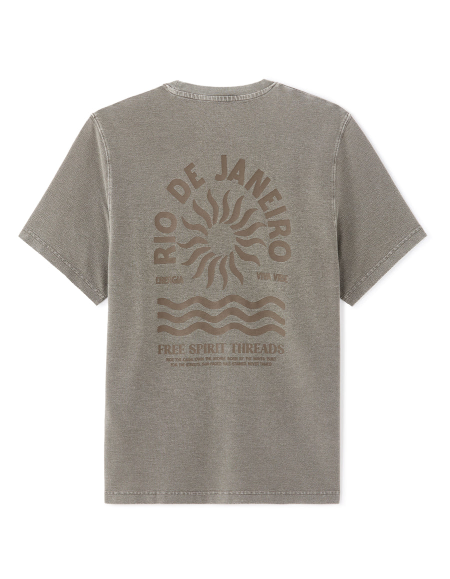Boxy Fit Poly-Cotton Printed Crew Neck T-Shirts