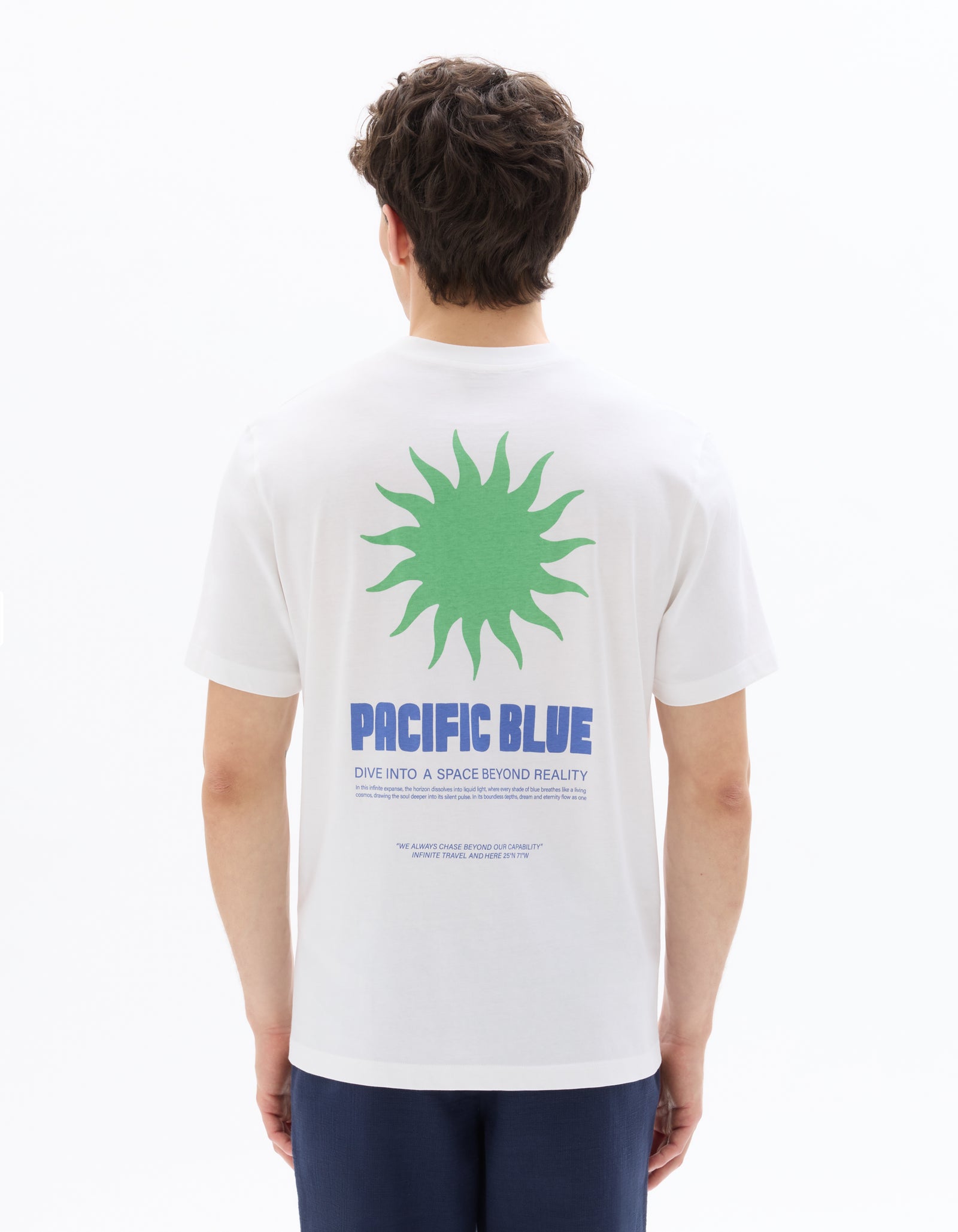 Celio Printed  Cotton White T-Shirt
