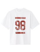 Regular Fit 100% Cotton Printed Crew Neck T-Shirts - Off White