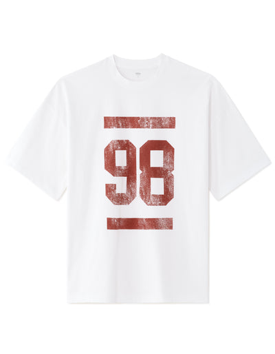 Regular Fit 100% Cotton Printed Crew Neck T-Shirts - Off White
