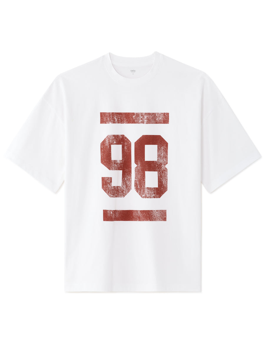 Regular Fit 100% Cotton Printed Crew Neck T-Shirts - Off White