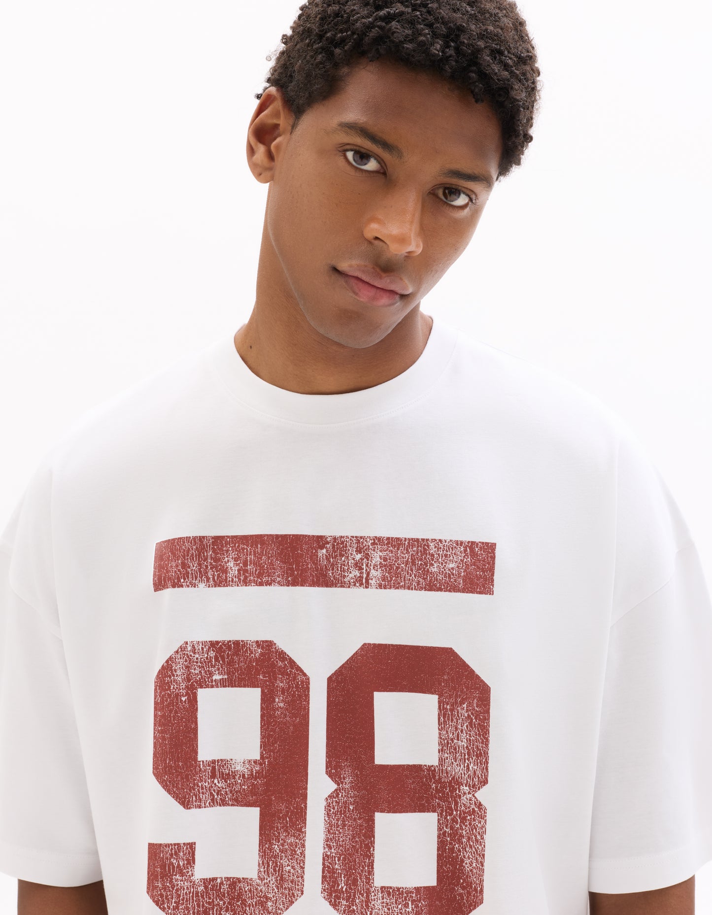 Regular Fit 100% Cotton Printed Crew Neck T-Shirts - Off White