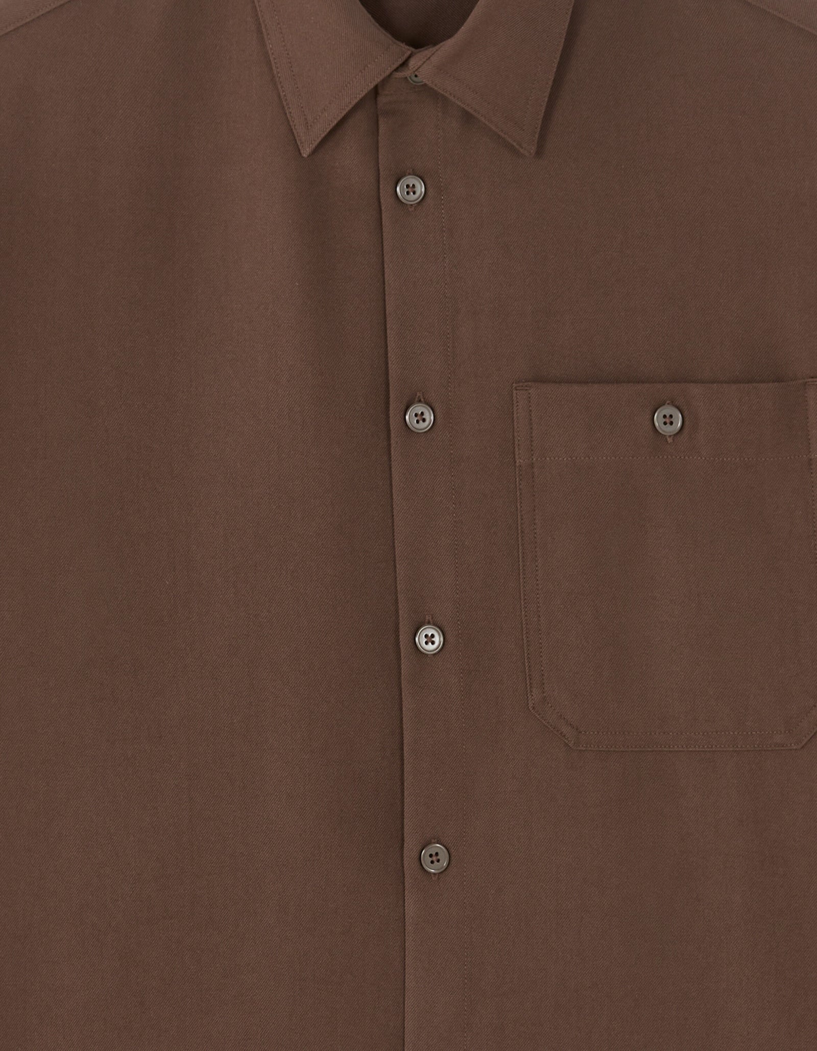 Loose Fit Poly-Viscose Solid Spread Collar Shirts - Brown