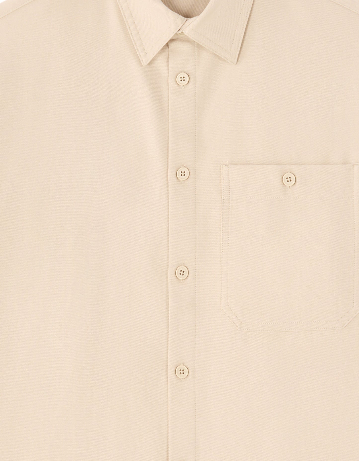 Loose Fit Poly-Viscose Solid Spread Collar Shirts - Beige