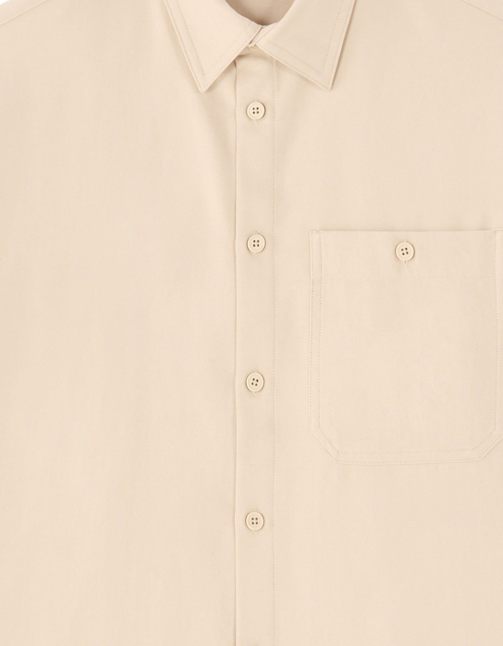 Loose Fit Poly-Viscose Solid Spread Collar Shirts - Beige